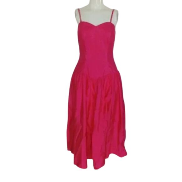 new Vintage Prom/Bridesmaid Dress/Bolero Jacket Set, XS, Pink, Strappy - Picture 8 of 15